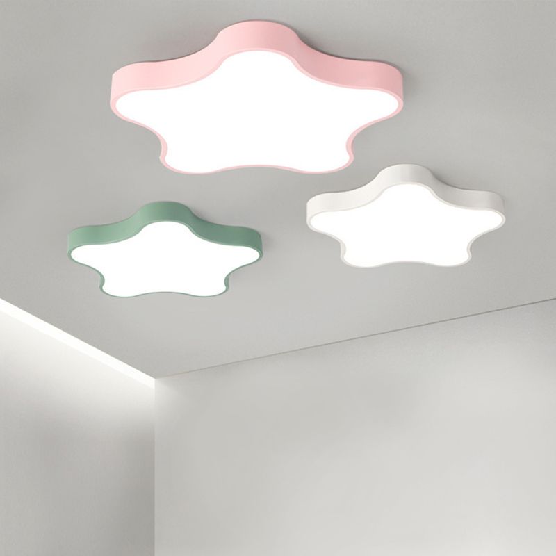 Star Macaron LED Ceiling Light in Modern Singularity Wrought Iron Flush Mount with Acrylic Shade