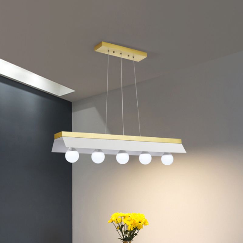 Luce da biliardo a tonalità nera/bianca 3/5 luci illuminazione per isola di legno moderna per il ristorante