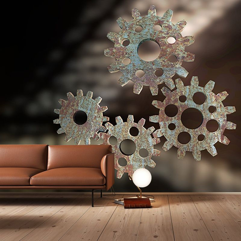 Photography Environment Friendly Mural Wallpaper Metal Gear Bedroom Wall Mural