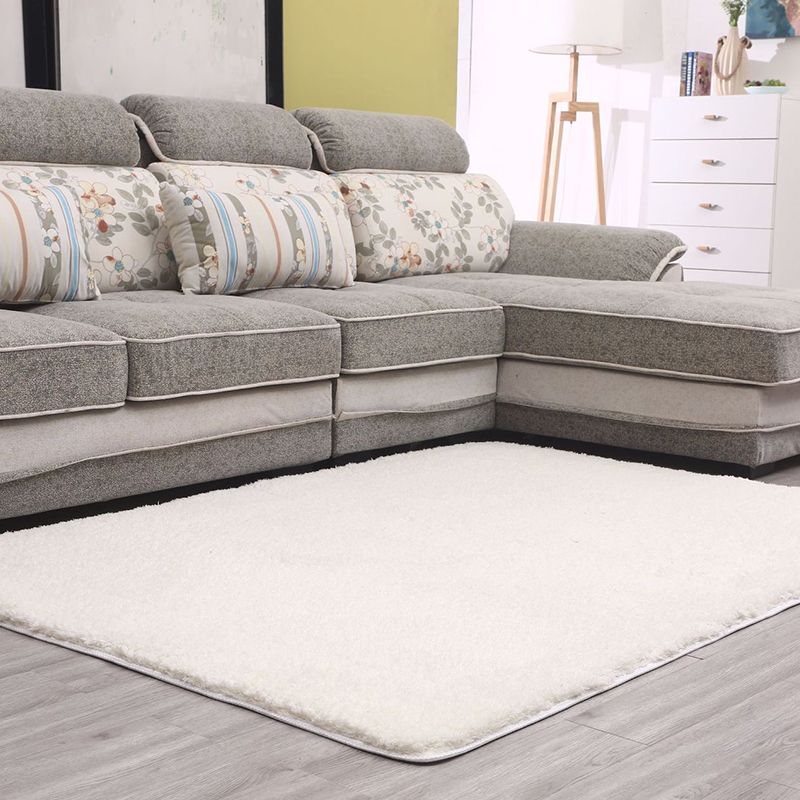 Simple Living Room Rug Multi-Color Solid Color Area Carpet Lamb Wool Non-Slip Easy Care Indoor Rug