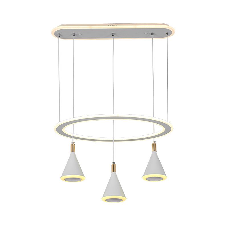 Pendentif multi-léger à cône blanc LED