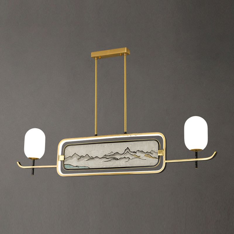 Accesorios de iluminación de la isla de cilindro modernos de vidrio 3 iluminación colgante de luz