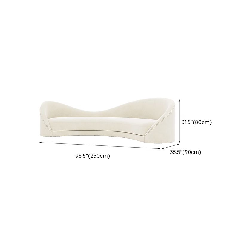 Scandinavian Fabric White Cushions Tuxedo Arm Living Room Settee