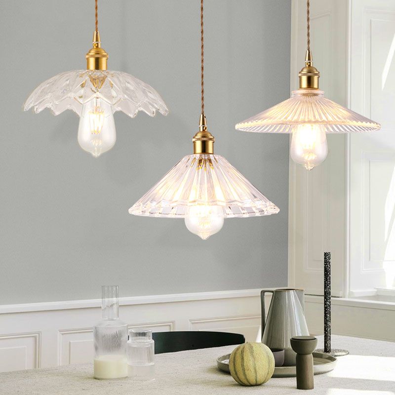 One Head Modern Clear Glass Pendant Light Bedroom Living Room Dining Room Pendant