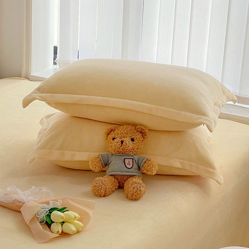 Solid Color Bed Sheet Set 100 Cotton Flannel Ultra Soft Bed Sheet Set