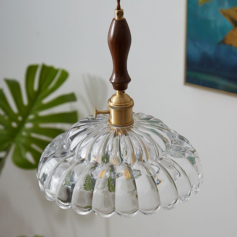 Coppa di vetro Copertura Ombra appeso Luci sospese in stile industriale 1 lampada appesa alla luce per camera da letto