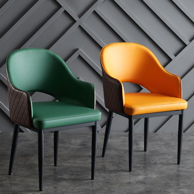 Industrial Dining Room Side Chairs Kitchen Open Back Chair with Arm