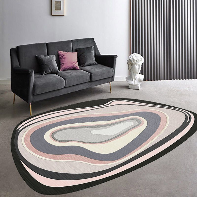 Neuheit Farbblock Teppich Polyester Indoor Teppich Nicht-Rutsch-Rückseite Teppich für Wohnzimmer