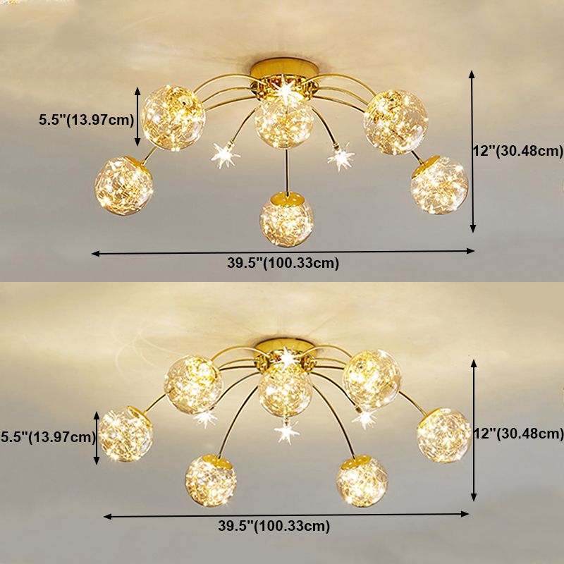 Contemporánea de lámpara de altura de la esfera de la esfera de la luz de vidrio de montura de vidrio en oro