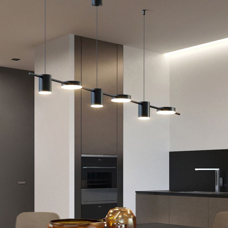 Cylinder Island Lighting Metallic Contemporary Simplicity Pendant Lighting Fixtures for Restaurant