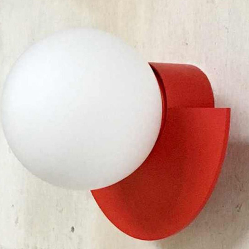Lumière murale en métal nordique de 8 "de large applexion murale de macaron avec verre pour le salon