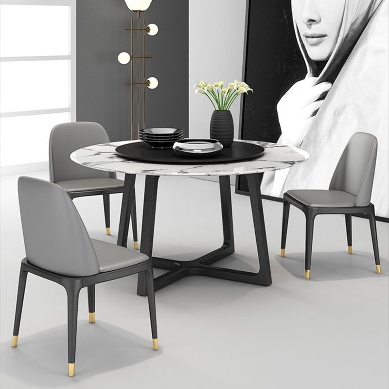 Industrial Dining Accent Chair Upholstered Indoor Chair in Gray