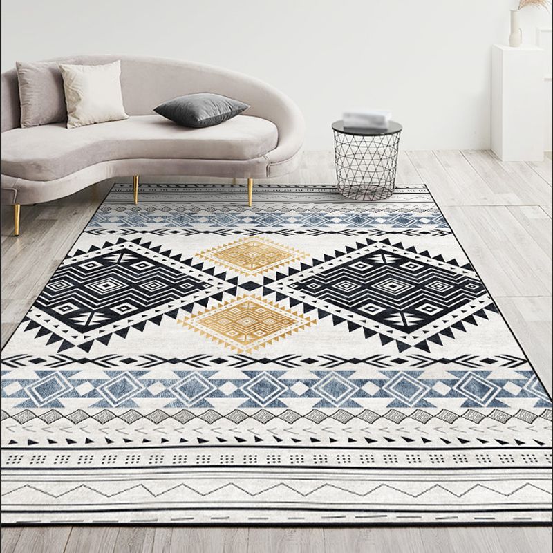 Bohemian Carpet Indoor Medallion Carpet Stain Resistant Carpet for Living Room