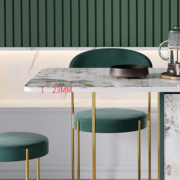 Modern Foldable Dinette Set 1/2/3/5 Pieces Rectangle White Sintered Stone Dining Table Set