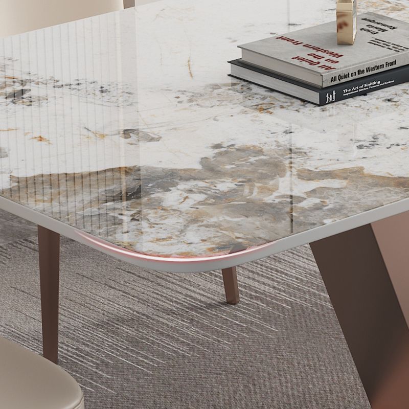 1/4/5/6 Stücke Luxus -Ess -Set mit Steintisch und Lederstühlen Esseet Set