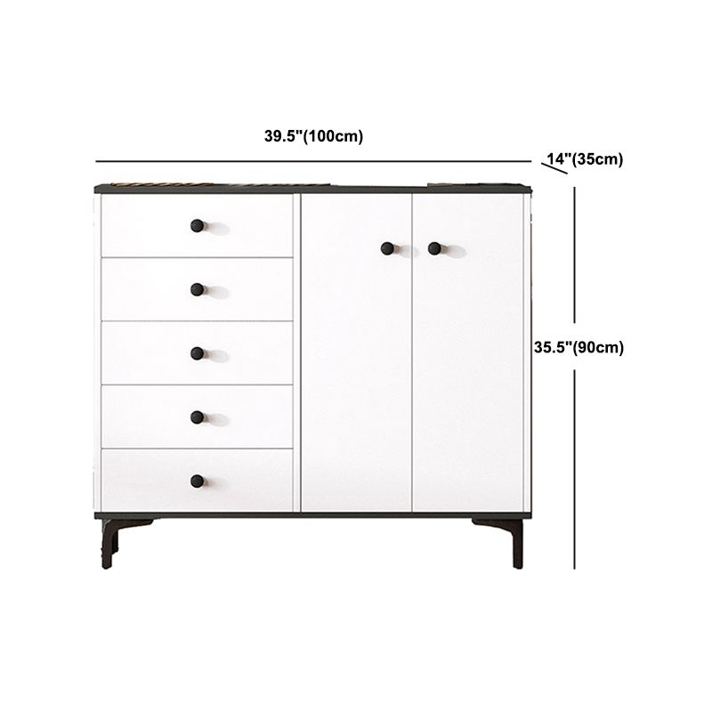 Contemporary 35.43'"Tall Wooden Chest, Rectangle Accent Cabinet with Drawers