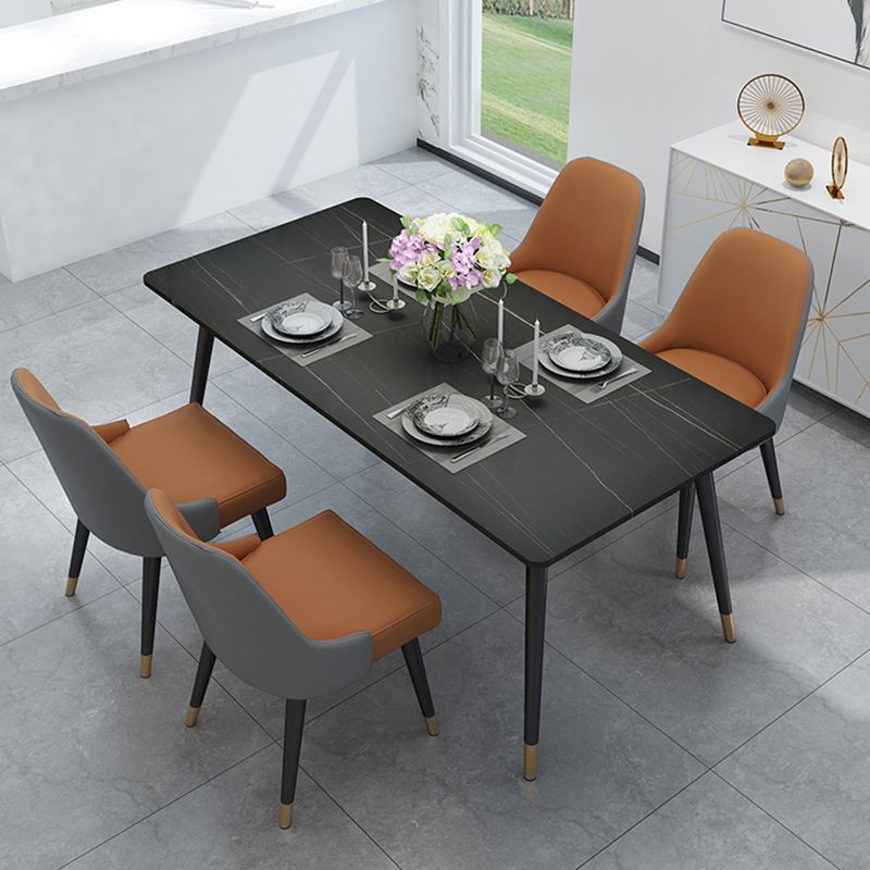 Black Frame Stone Dining Room Table Traditional Luxury Rectangle Dining Table
