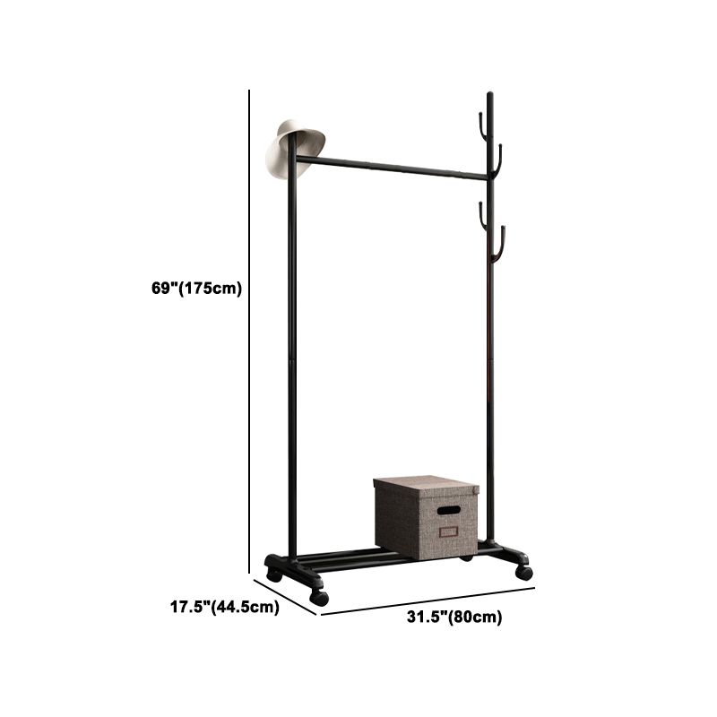 Black and White Steel Armoire Modern Style Cabinet with Clothing Rod