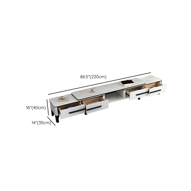 4 Legs Rectangle Contemporary Slate Single Coffee Or End Table with Drawers