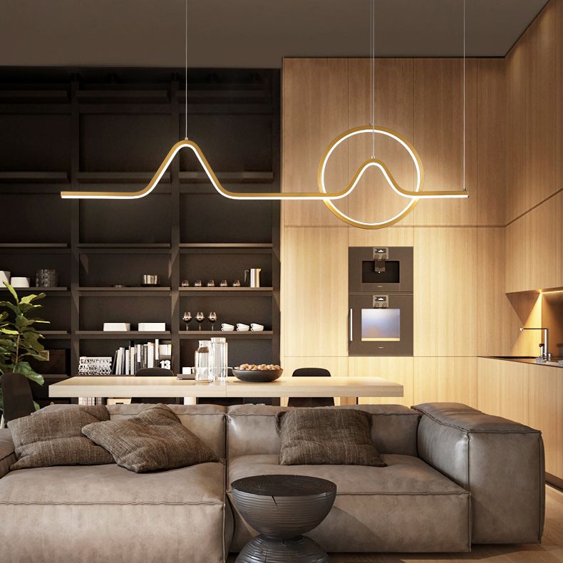 Luz de la isla colgante sombreada de metal Simplicidad estilo LED LIGHTIVE para comedor para comedor