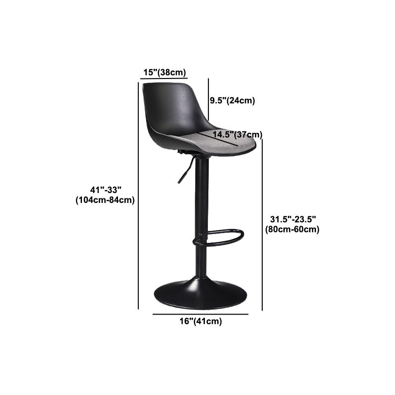 Scandinavian Adjustable Height Bar Stool Metal Base Stool for Indoor