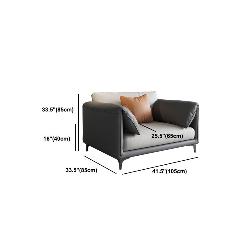 Stain Resistant Stationary Faux Leather Pillow Top Arm Standard Sofa