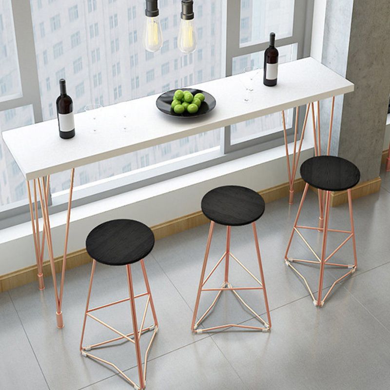 Glam Bar-height Table with Metal Base 41.3-inch Height Table Top Bar Table for Patio