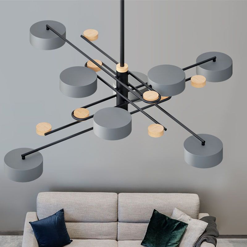 6-leichter Zylinder Anhänger Beleuchtungskörper moderne Metallhänge der Metallhänge des Stils