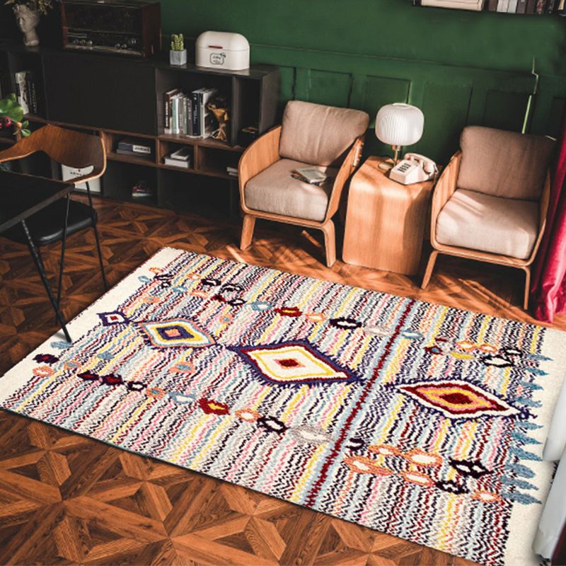 Alfombra de alfombra americana de múltiples colores Polyster Geo estampado alfombra de respaldo de alfombra de mascotas para mascotas para decoración para decoración