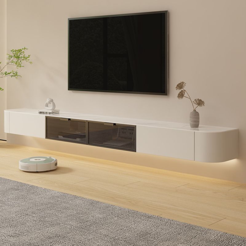 Stone TV Media Console Floating Stand Console with 2 Drawers