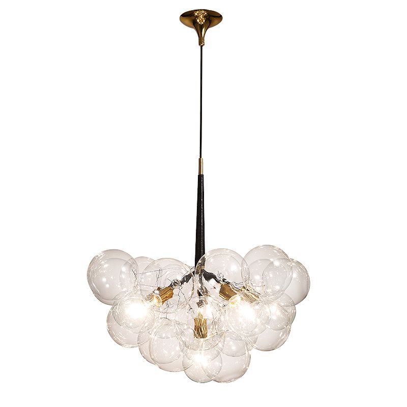 Contemporary Style Spherical Pendant Chandeliers Clear Glass Chandelier Lights
