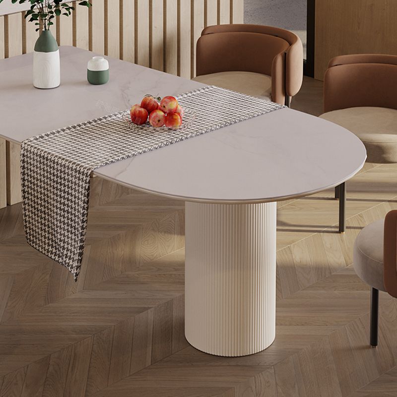 Free Form Modern Dining Table for Home White Dinette Table with Matte Finish Legs