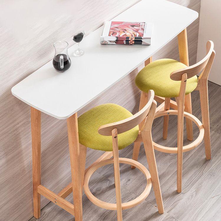 Rectangle Wood Counter Height Dining Table Contemporary Trestle Base Bar Table