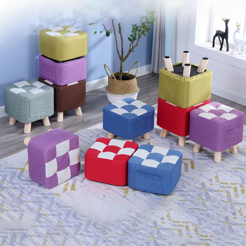 Red Modern Standard Plaid Pattern Trea Resistant for Living Room