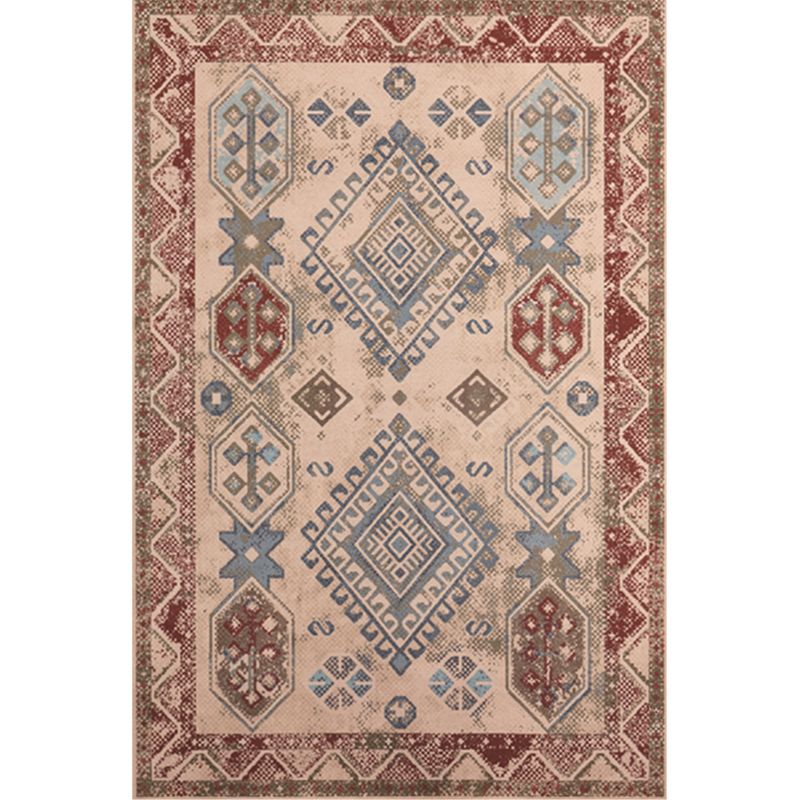 Unusual Rhombus Patterned Rug Multi-Color Moroccan Rug Polyester Pet Friendly Stain Resistant Non-Slip Carpet for Great Room