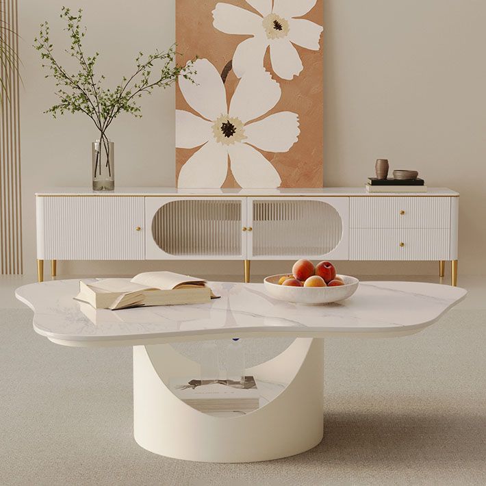 Modern Abstract Coffee Table with Storage Geometric Cocktail Table