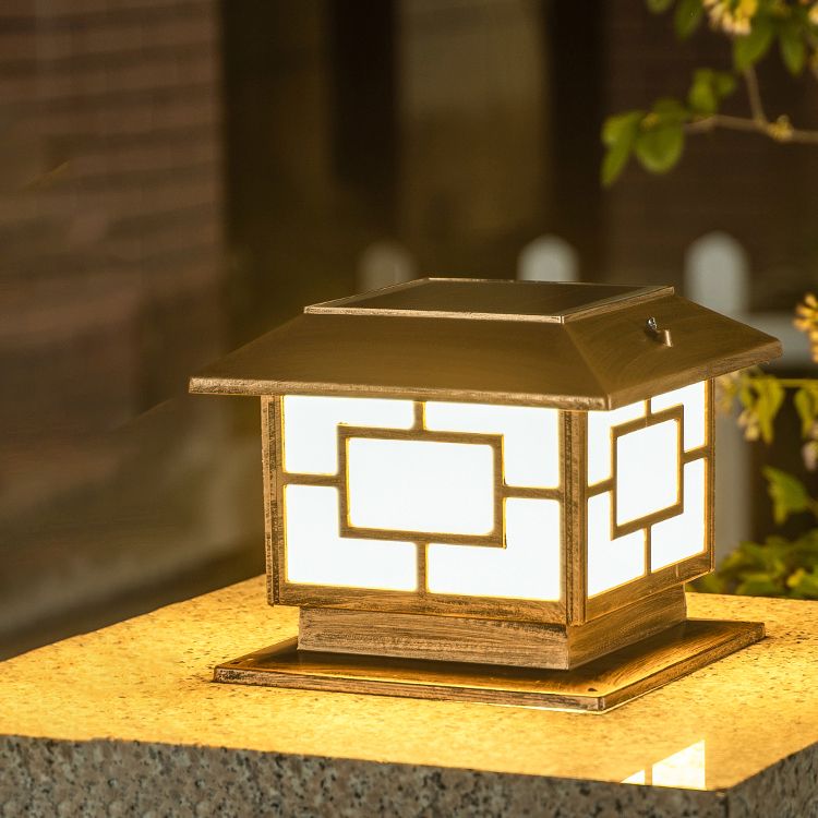 Simple LED Pillar Light Modern Solar Lighting Fixture for Garden