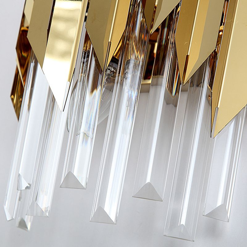 Modern Style Wall Light Gold 14" High Wall Sconce with Crystal for Living Room