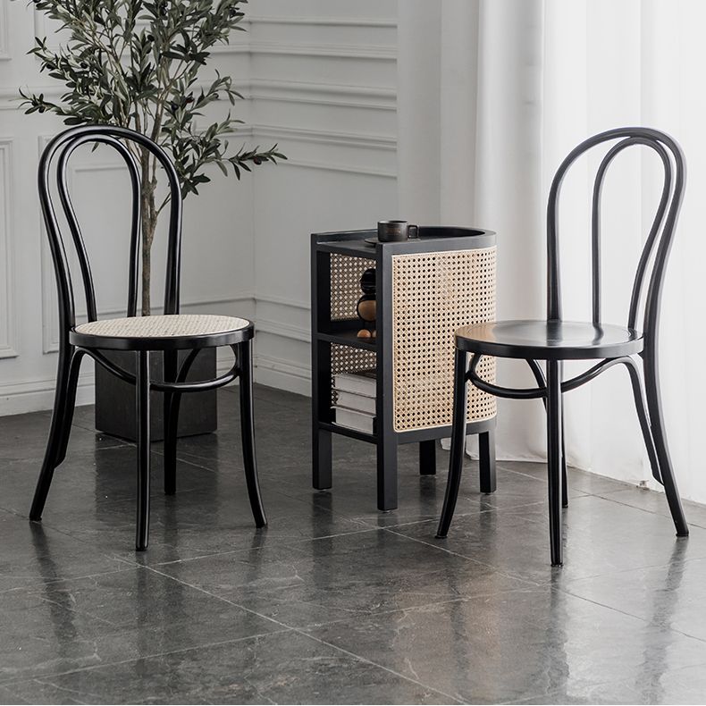 Sillas de cocina contemporáneas que cenan sillas laterales sin brazos con respaldo de madera Windsor