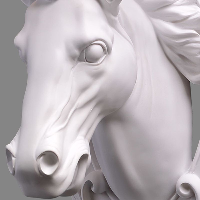 Lámpara de montaje en pared de caballo blanco, aplique de pared de resina con 1 bombilla y pantalla cónica para sala de estar, 9,5 "/12" de ancho