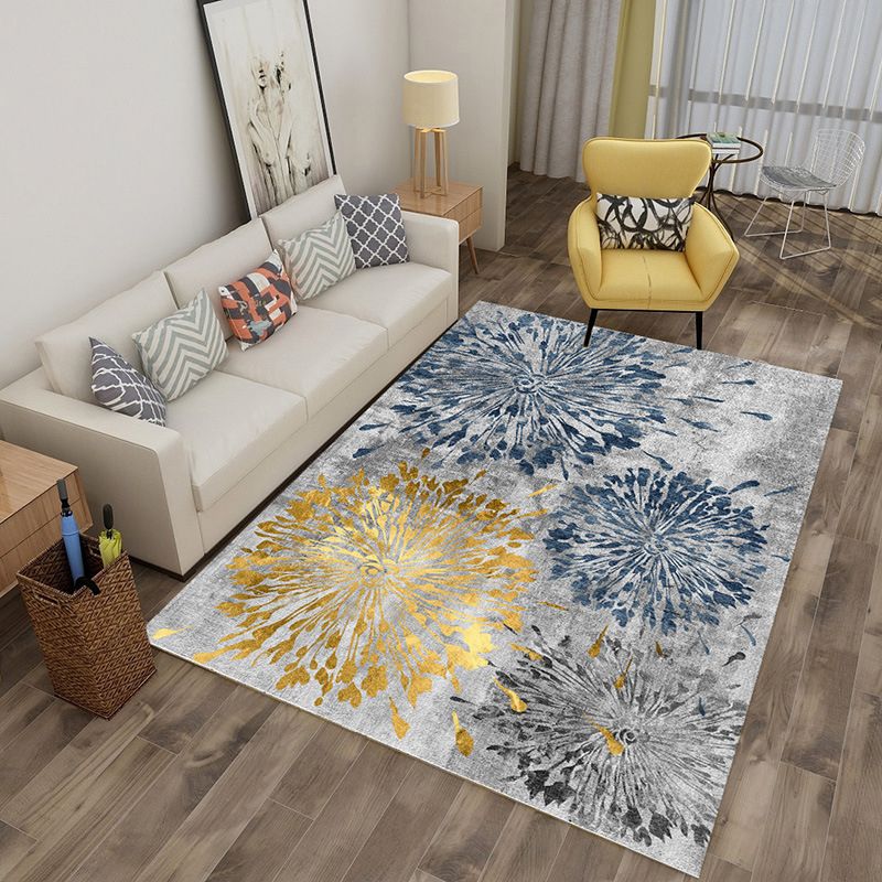 Green Stripe Rug Polyester Graphic Indoor Rug Stain Resistant Rug for Living Room