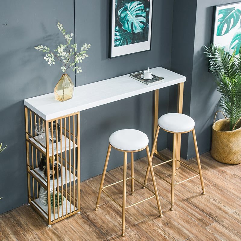 1/3/4 Pieces Glam Bar Set Home Matte Finish Iron Bar Stool and Table Set