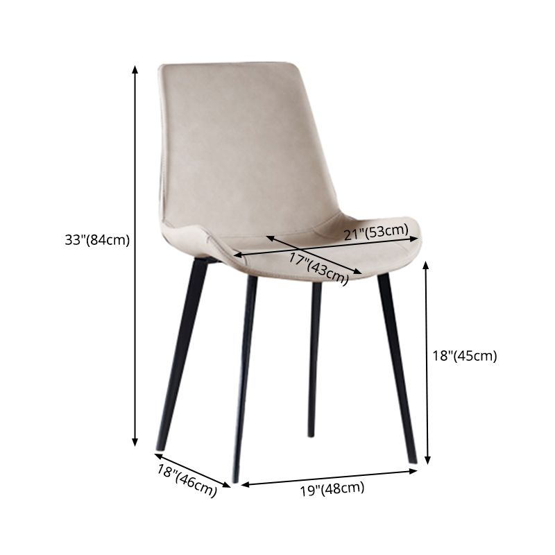 PU Leather Contemporary Restaurant Side Chair Parsons Multi-color Dining Chair