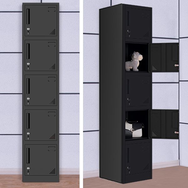 Black Steel Wardrobe Armoire Contemporary Hinged Wardrobe Cabinet