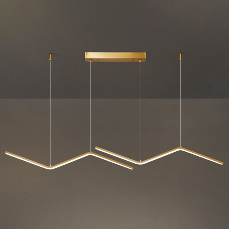 Colgante Nordic Brass Brass Island Light Gold Led Island LED para comedor