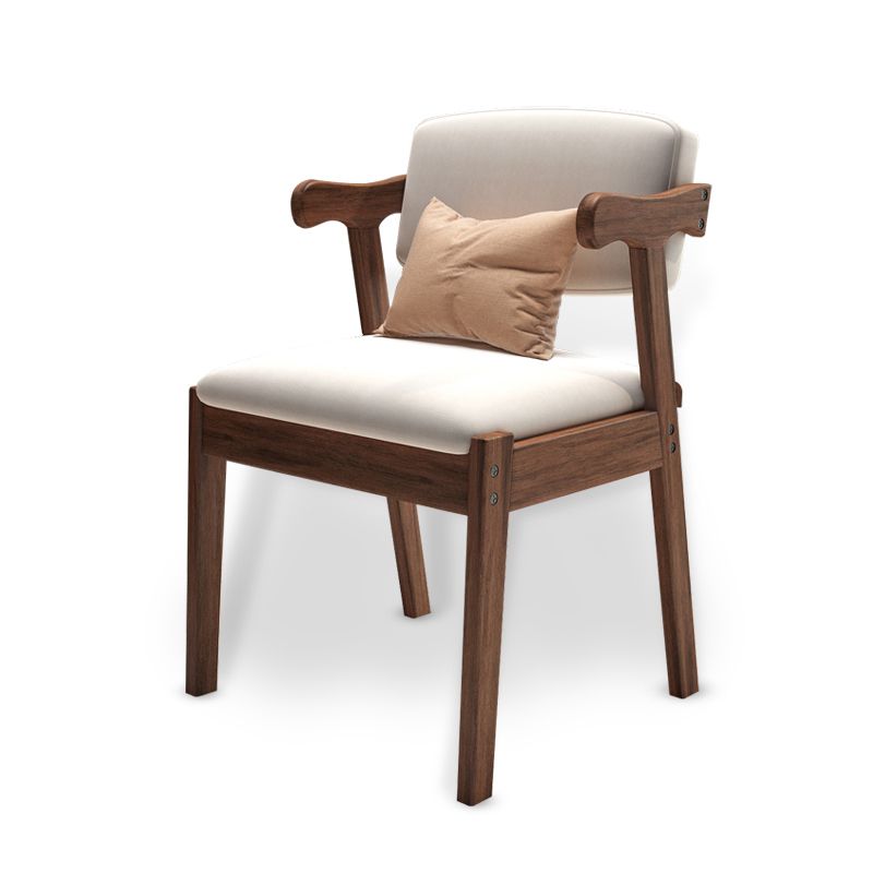 Silla de comedor de madera maciza con respaldo de apertura de cocina contemporánea