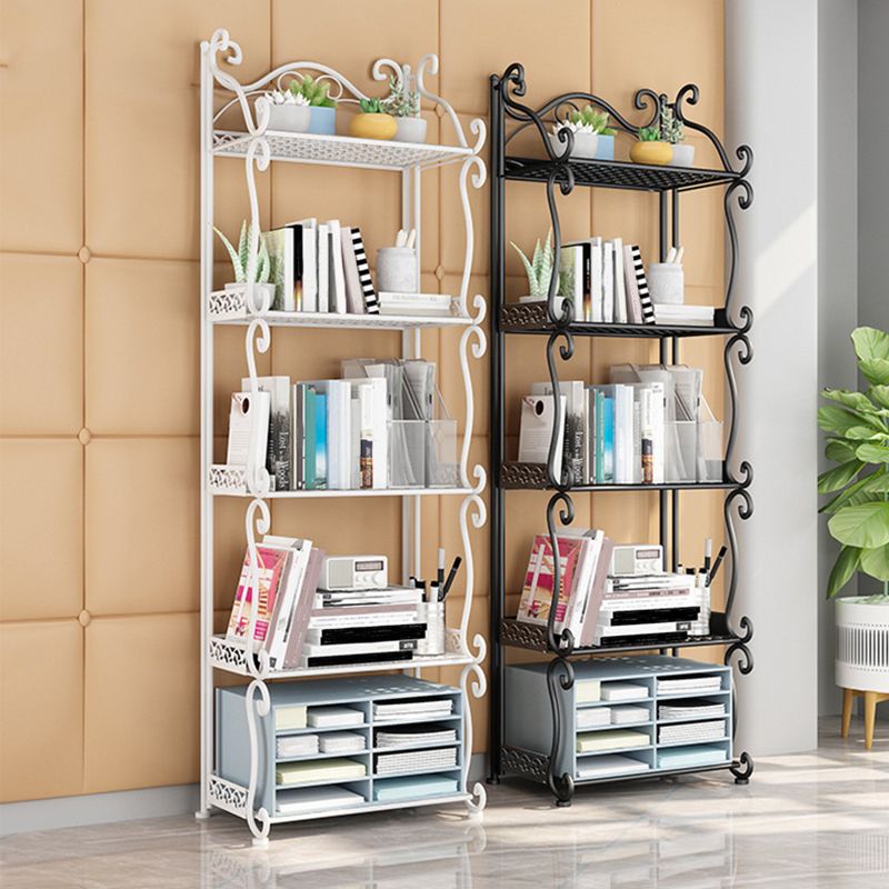 Modern Metal Vertical Shelf Bookcase Open Bookshelf for Bedroom