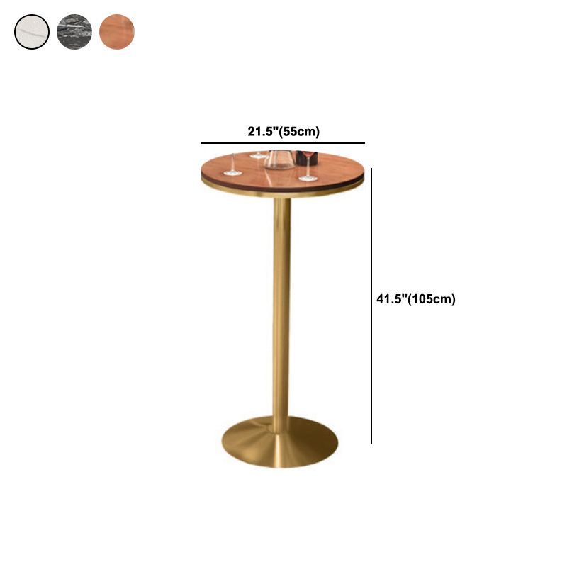 1/3 Pieces Glam Bar Table Set Round Bistro Set with White Faux Marble Top