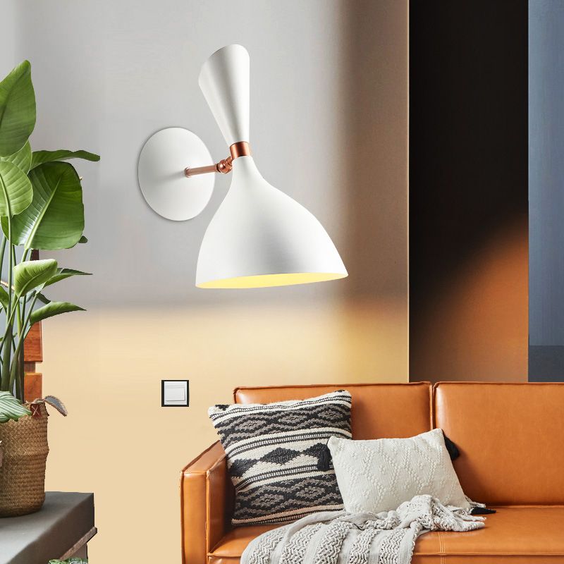 Metal Dome Shade Wall Light Nordic 12" Wide 1 Light Wall Sconce for Living Room