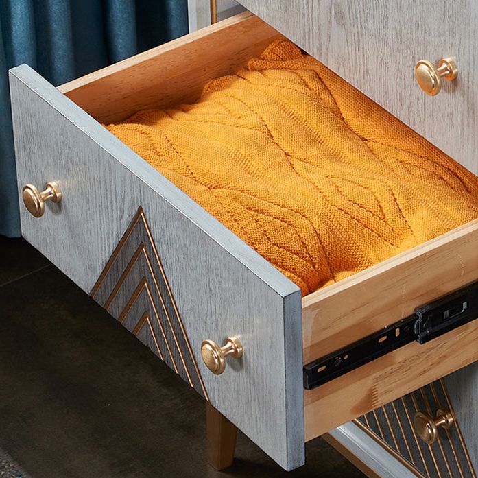 Contemporary Glam Lingerie Chest Rubber Wood Vertical Storage Chest Dresser for Bedroom